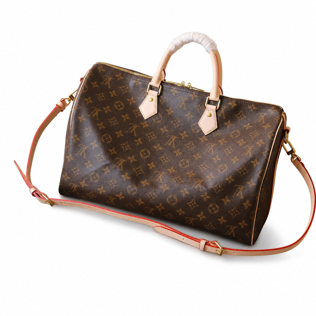 Louis Vuitton Speedy Bandouliere Canvas Leather Handbag