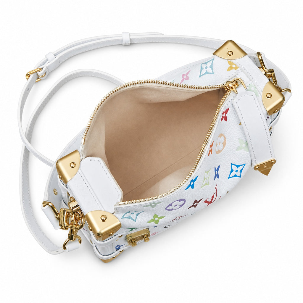 Louis Vuitton Side Trunk Medium Leather White Handbag