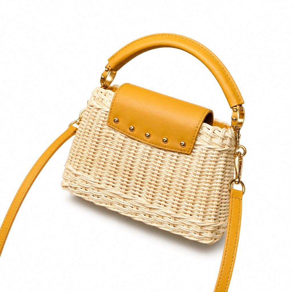 Louis Vuitton Capucines Mini Leather Yellow Handbag