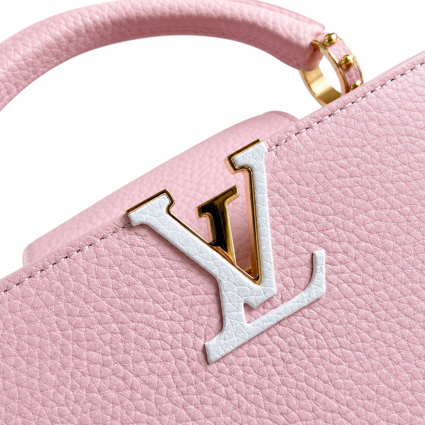 Louis Vuitton Capucines Mini Knit Leather Pink Handbag