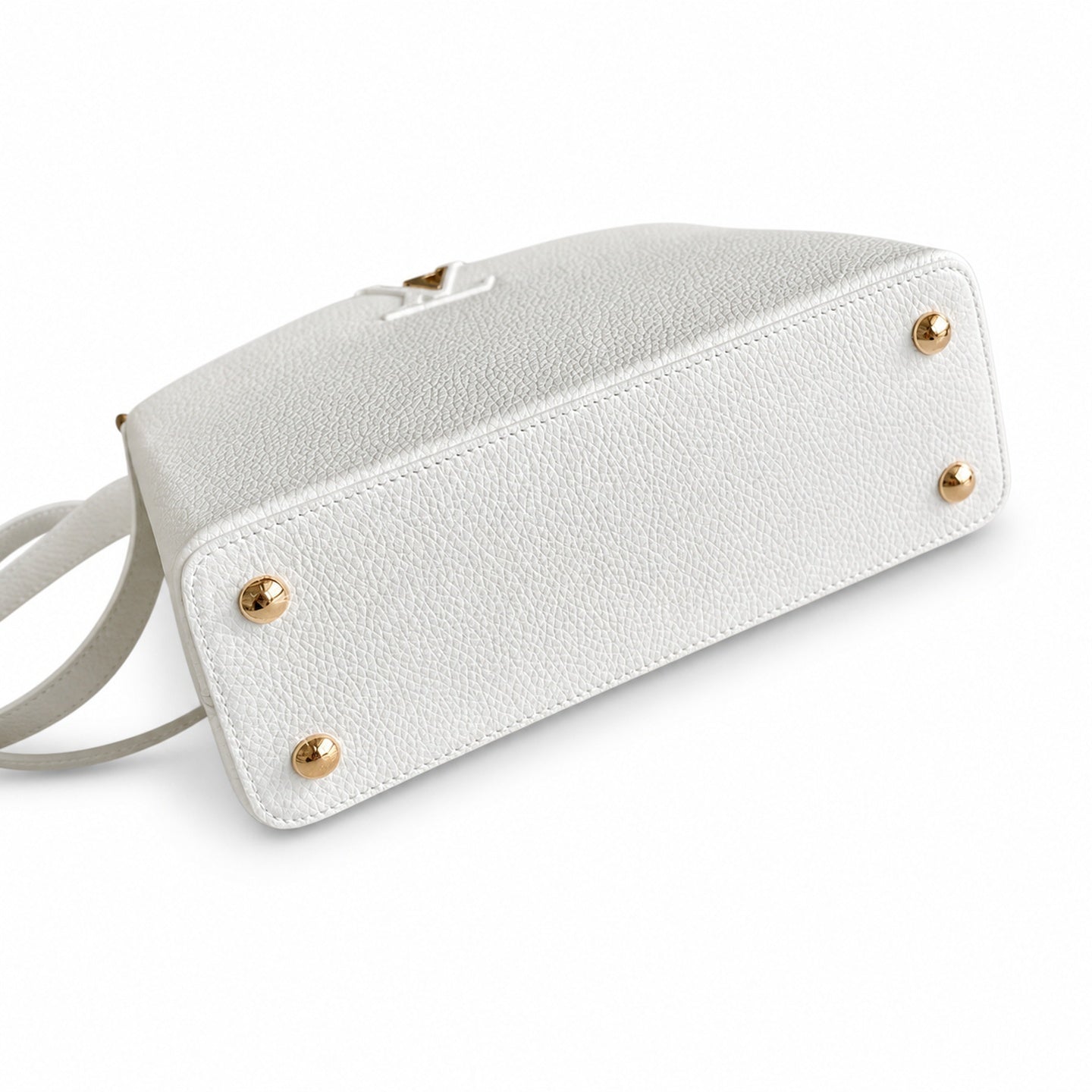 Louis Vuitton Capucines Medium Snakeskin Leather White Gold Handbag