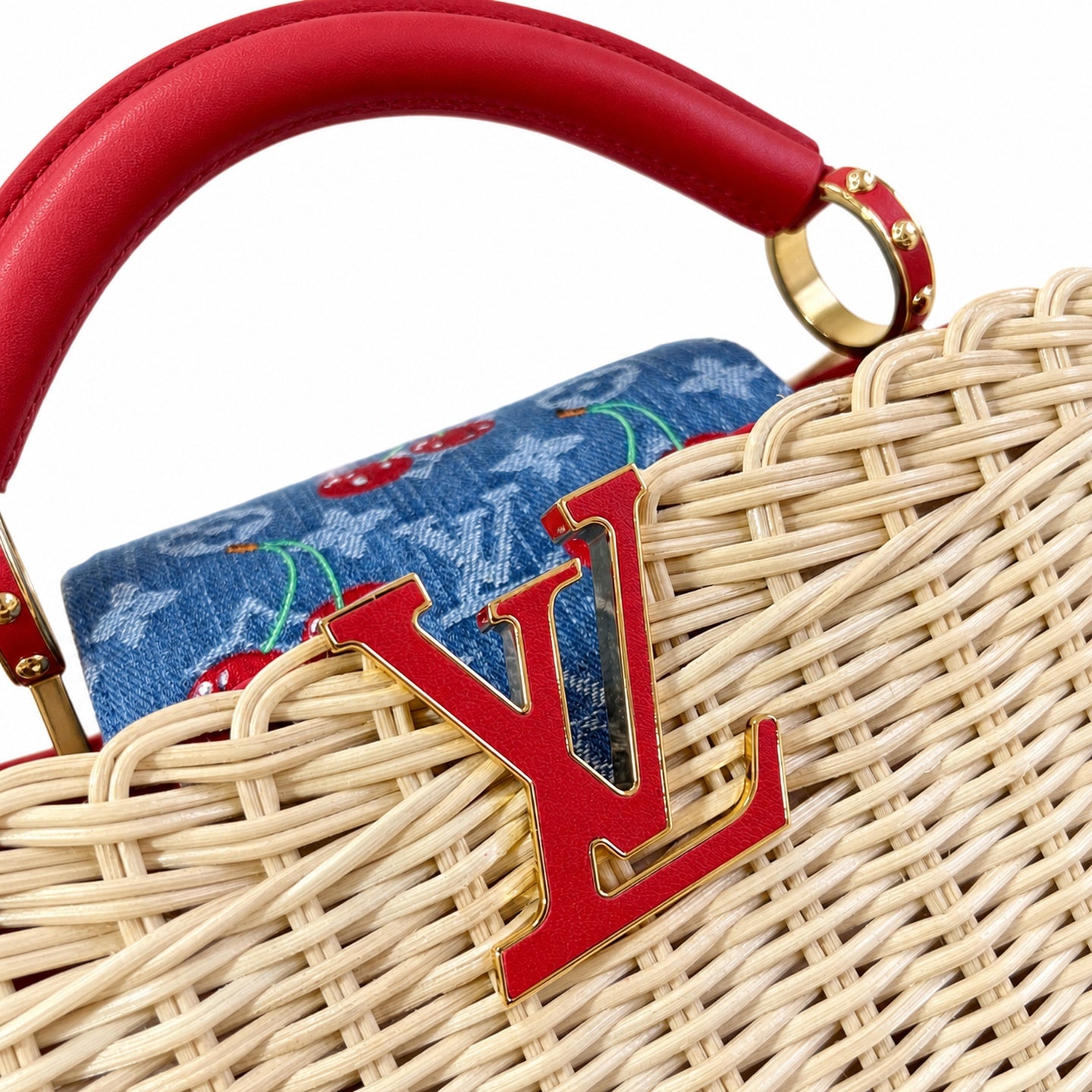 Louis Vuitton Capucines Takashi Murakami Small Red Handbag