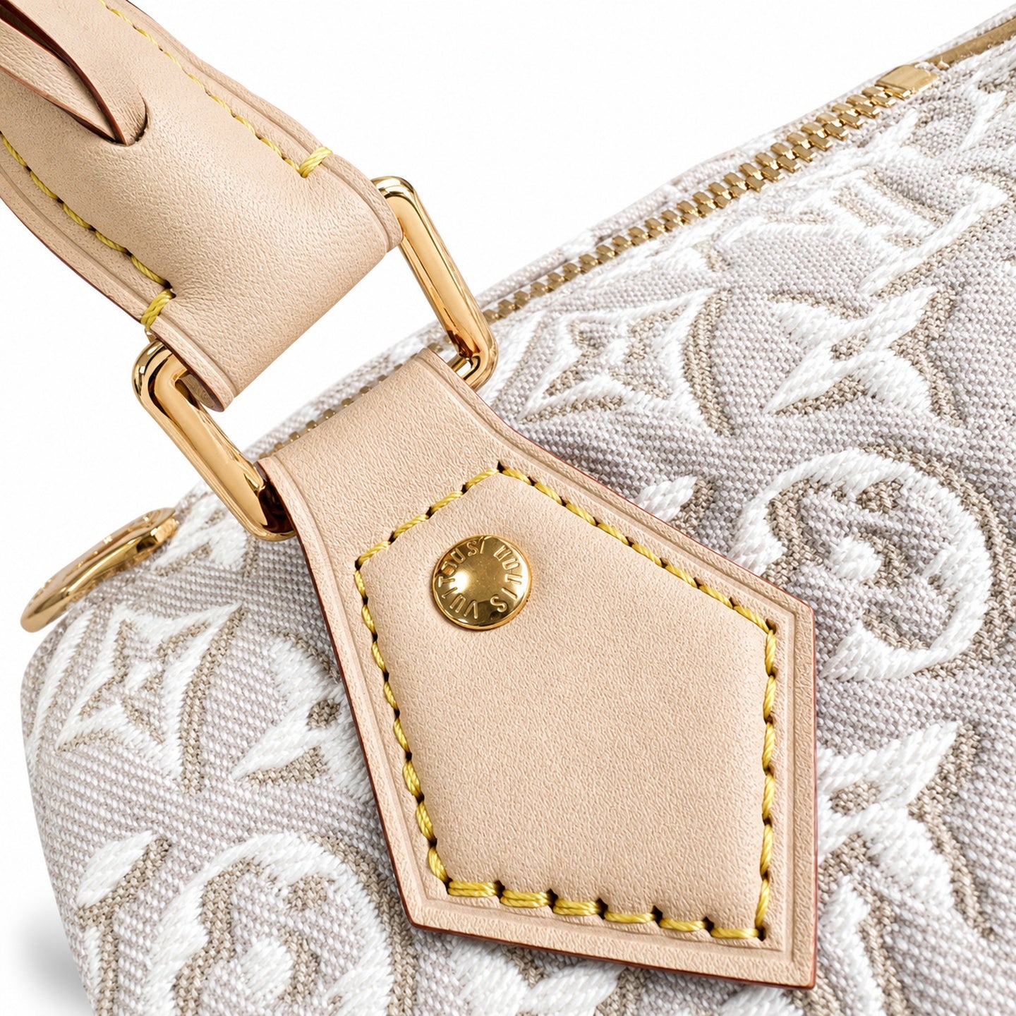 Louis Vuitton Speedy Embroidered Canvas Jacquard Leather Handbag