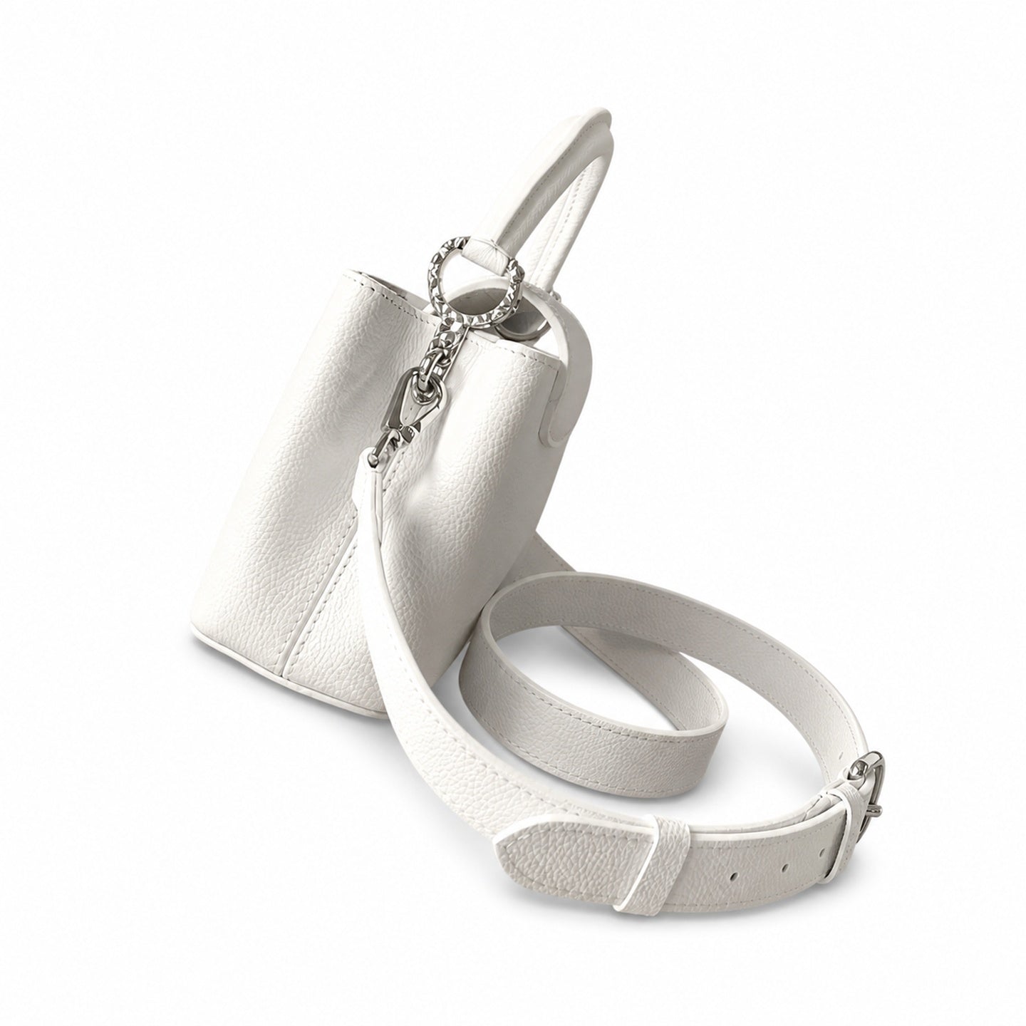 Louis Vuitton Mini Leather White Silver Handbag