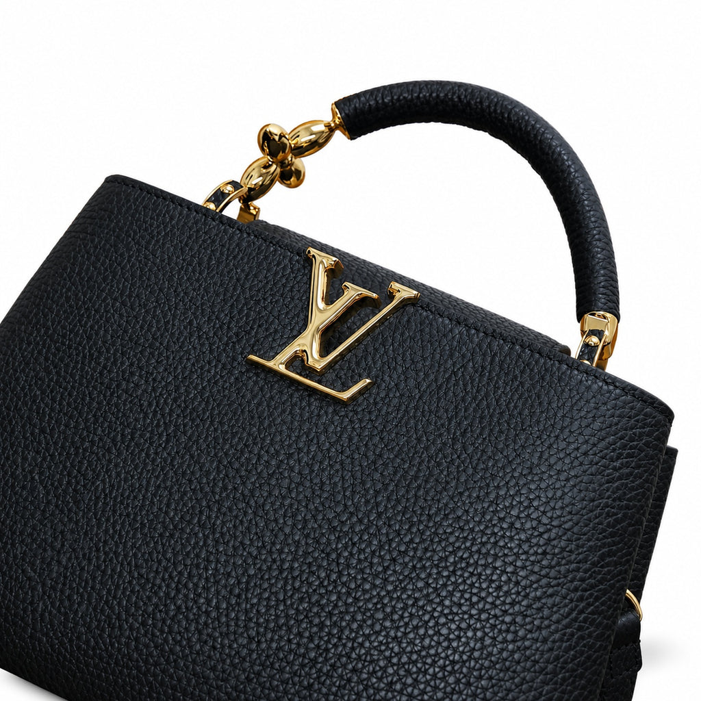 Louis Vuitton Capucines Leather Black Handbag