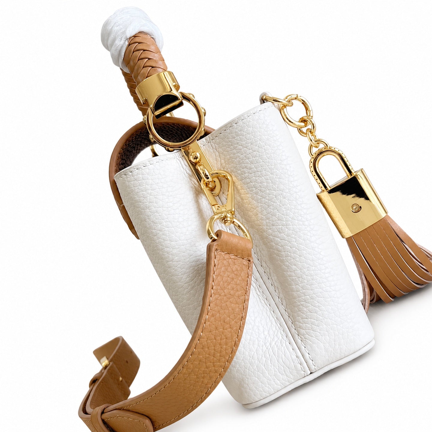 Louis Vuitton Capucines Mini Leather White Brown Handbag