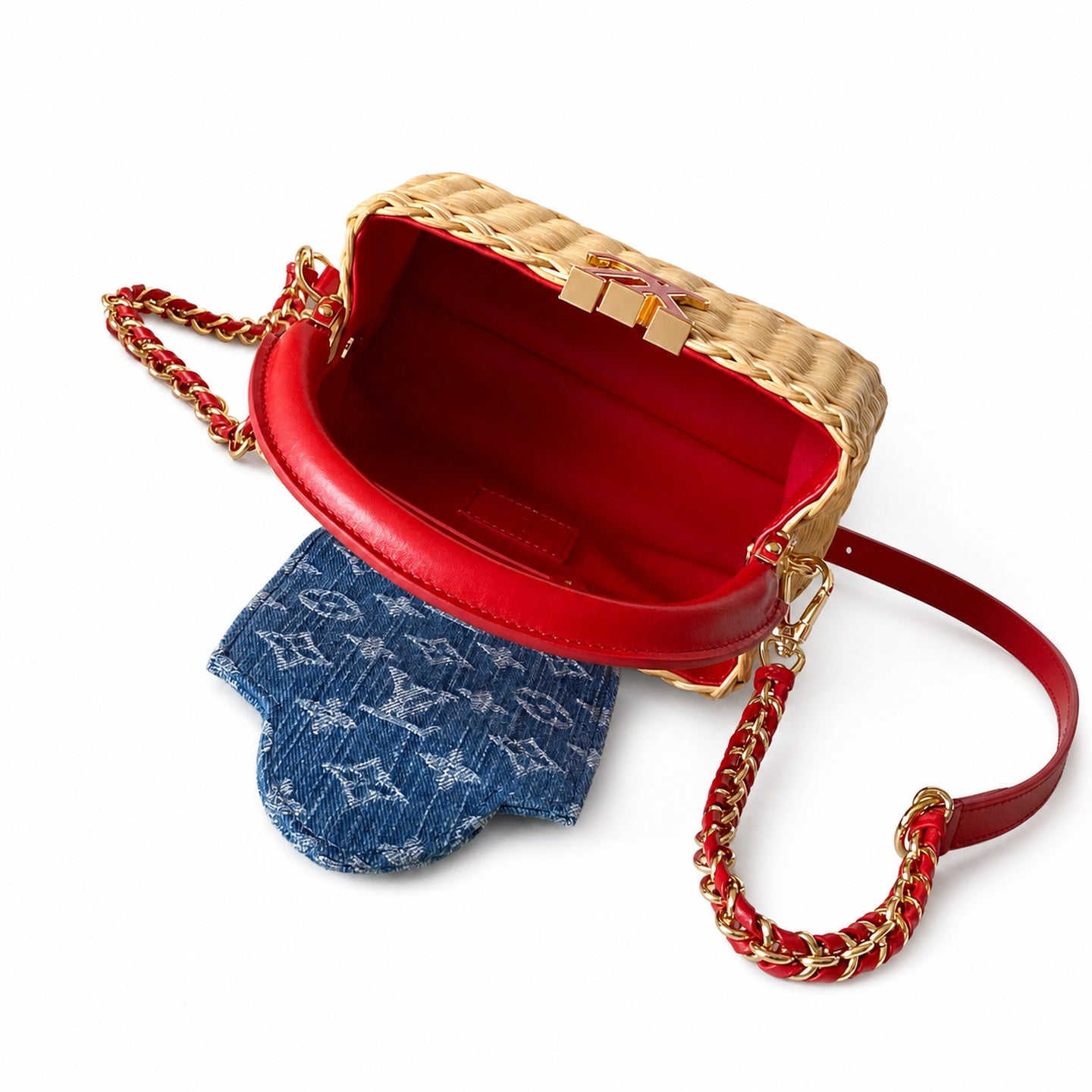 Louis Vuitton Capucines Takashi Murakami Mini Denim Leather Handbag