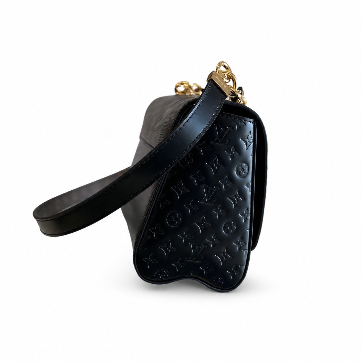 Louis Vuitton Twist Leather Black Gold Handbag