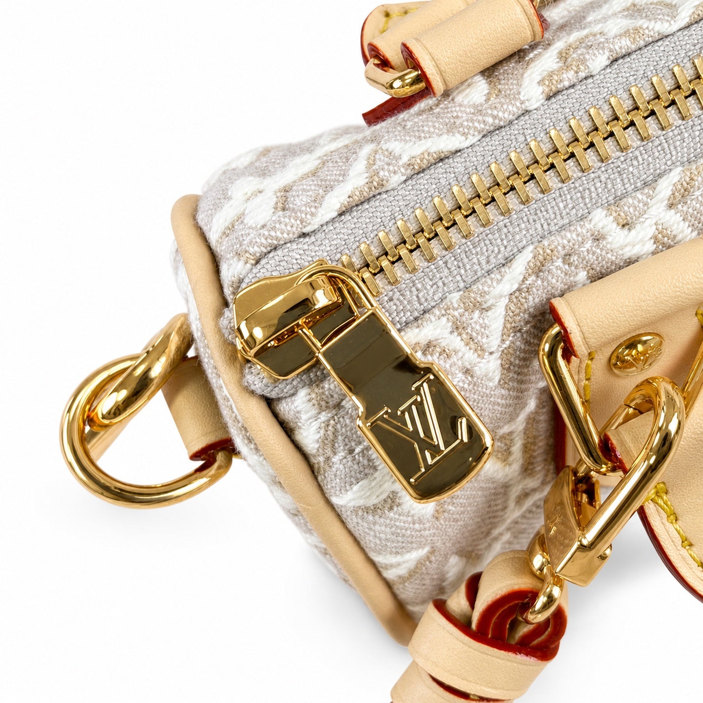 Louis Vuitton Speedy Canvas Jacquard Leather Handbag