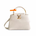Louis Vuitton Capucines Leather White Gold Handbag