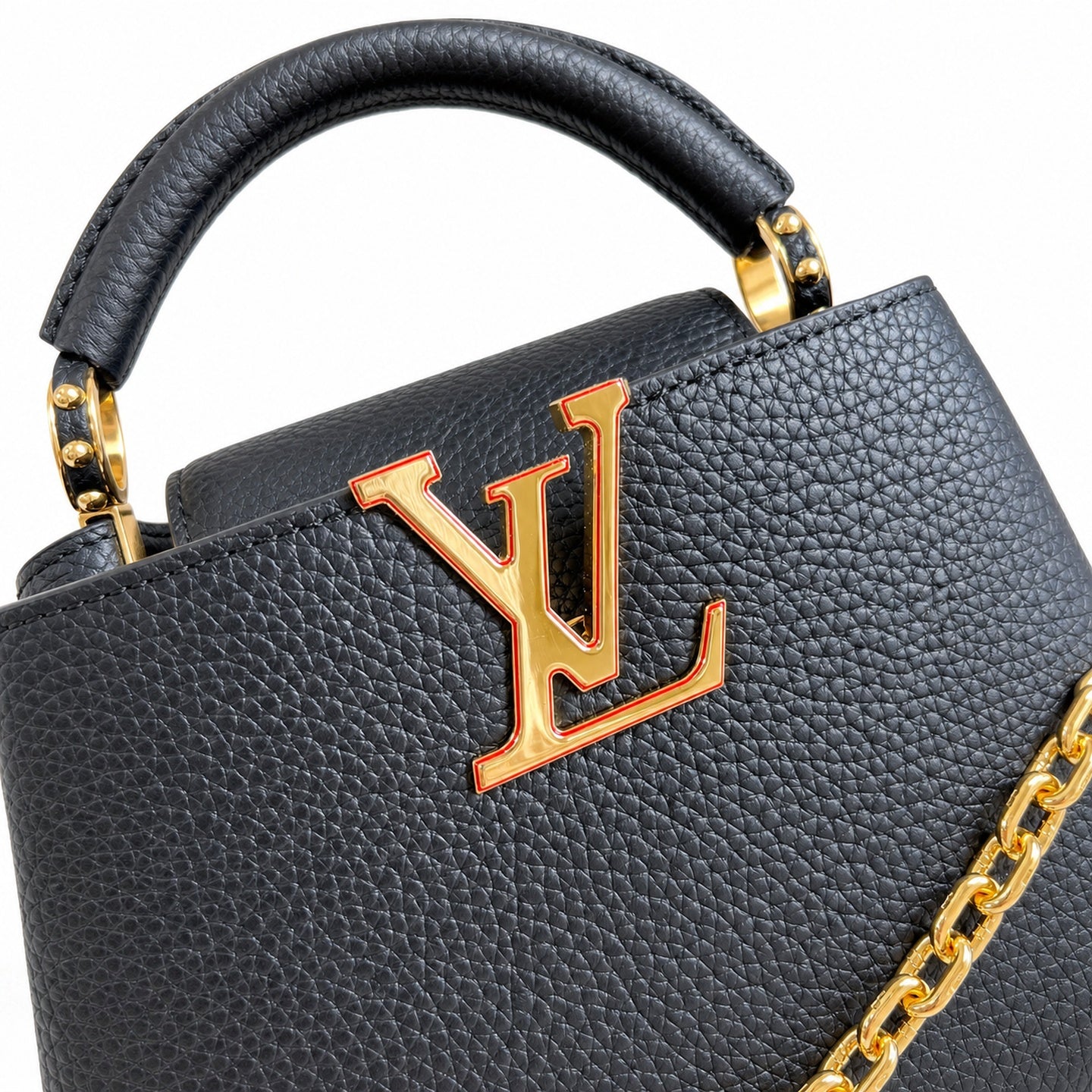 Louis Vuitton Capucines Takashi Murakami Mini Leather Black Handbag