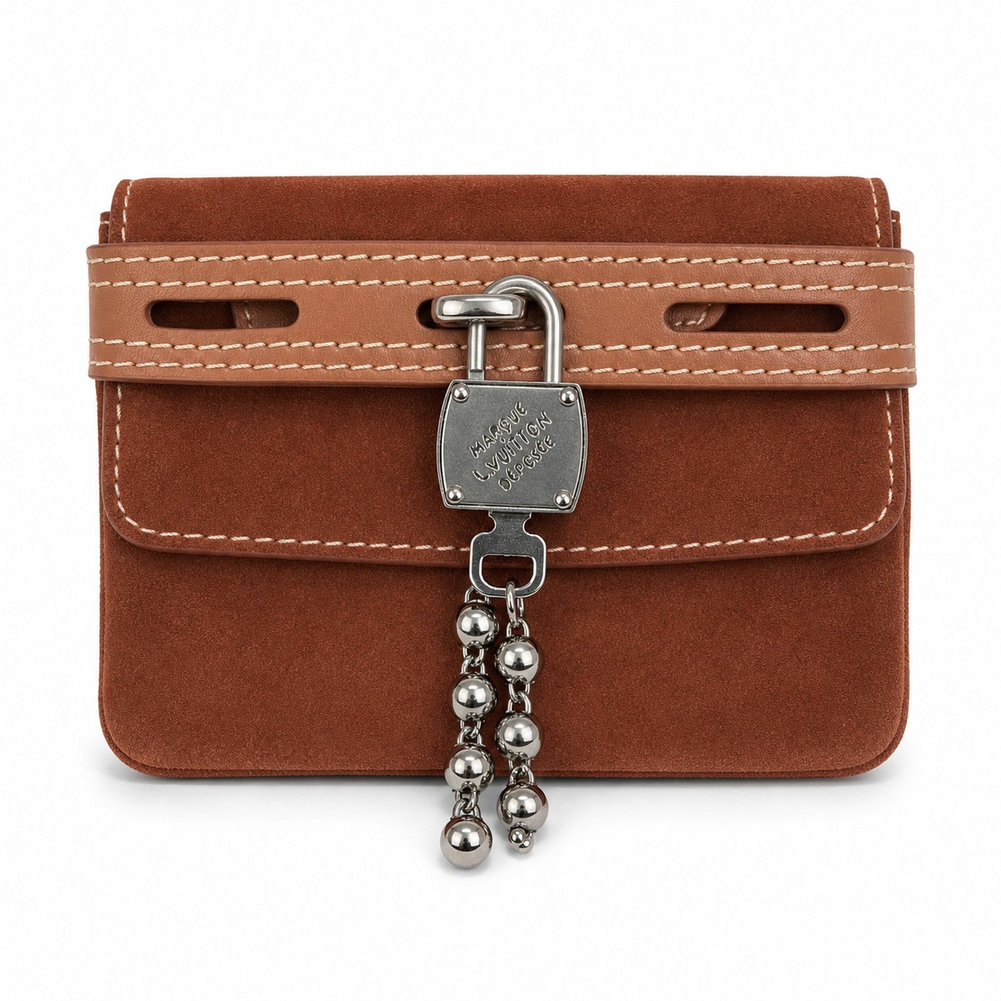 Louis Vuitton Suede Leather Brown Handbag
