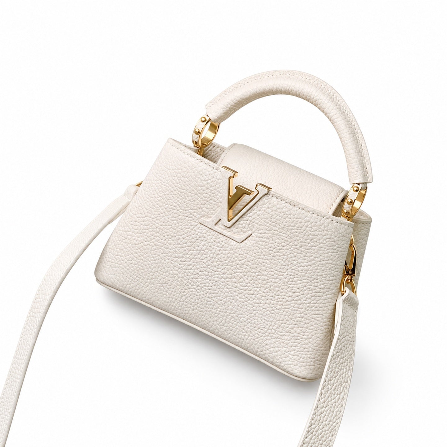 Louis Vuitton Capucines Mini Leather White Handbag