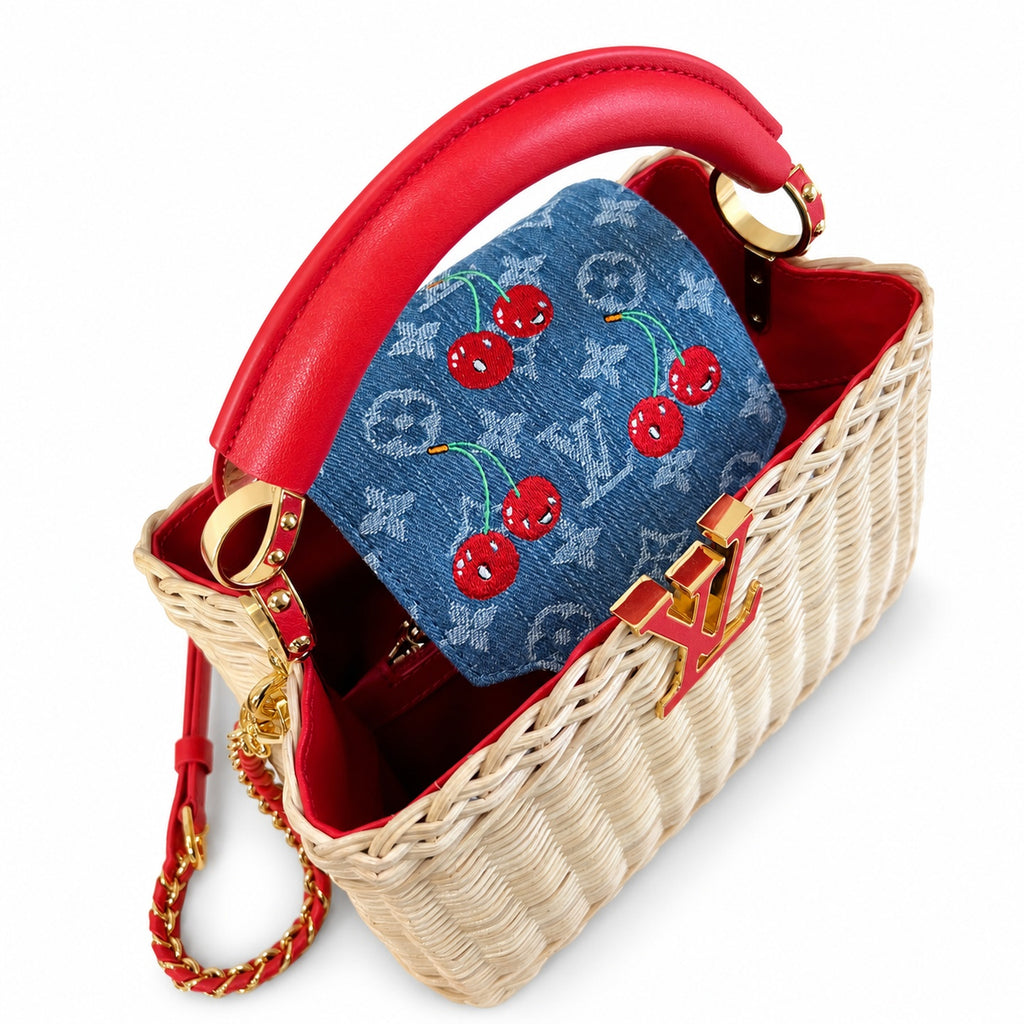 Louis Vuitton Capucines Takashi Murakami Small Red Handbag