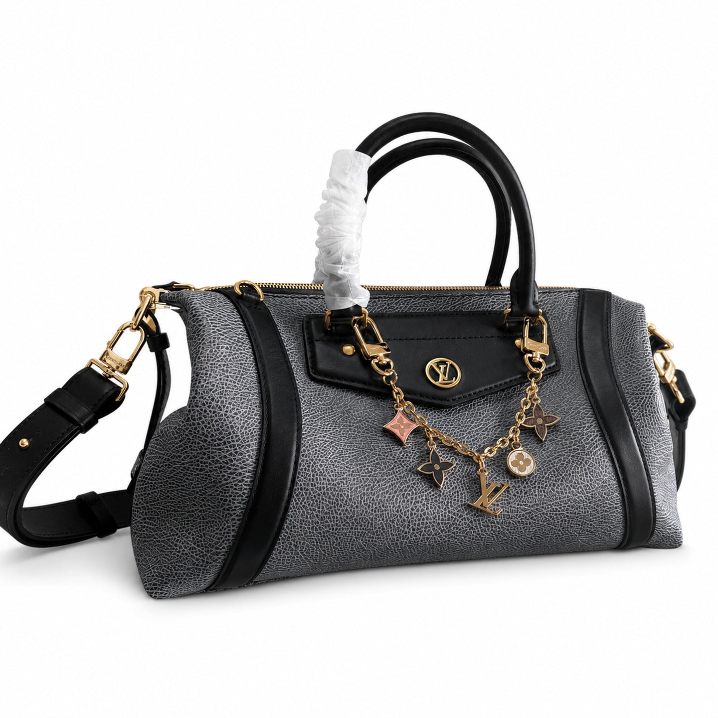 Louis Vuitton Medium Leather Gray Blue Handbag