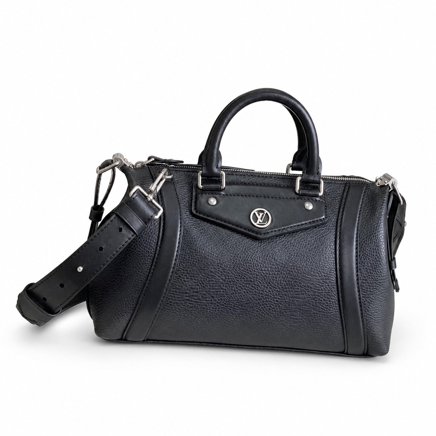 Louis Vuitton Small Leather Black White Handbag