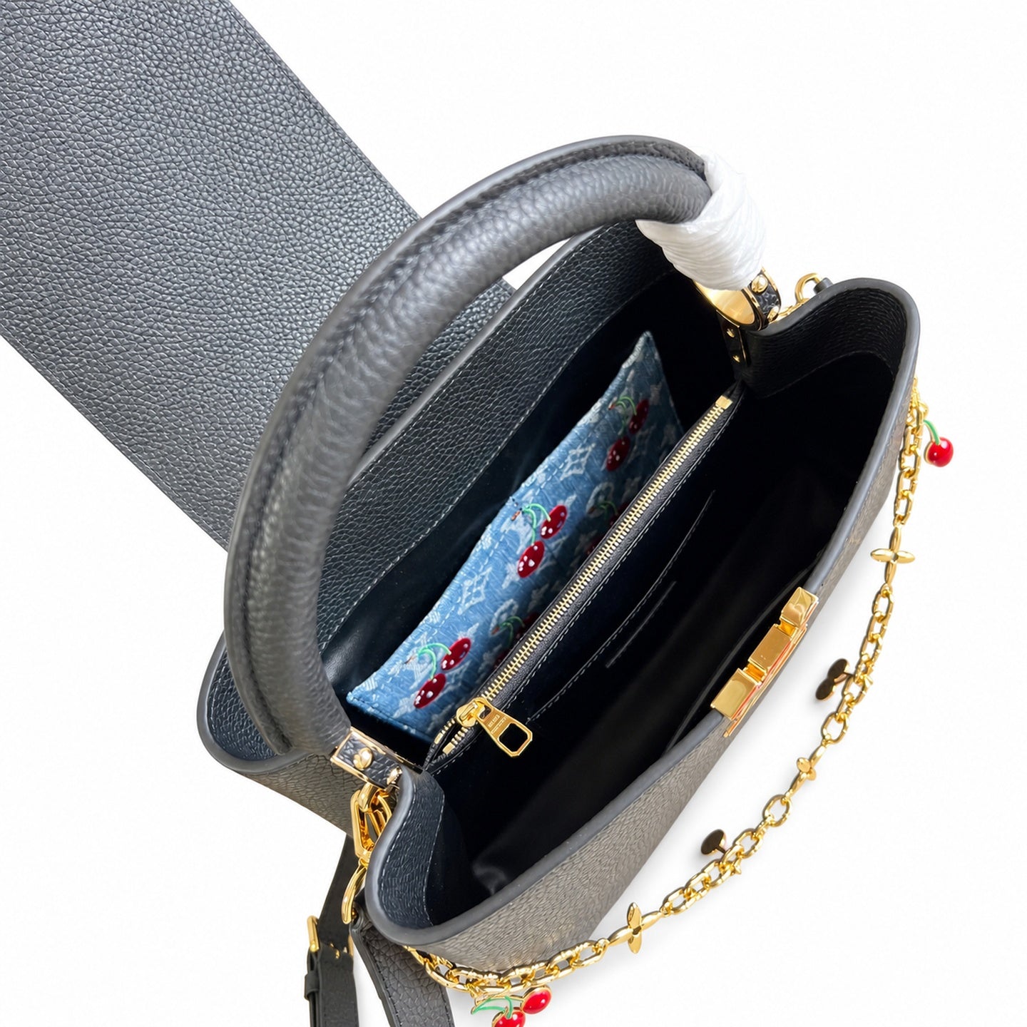 Louis Vuitton Capucines Takashi Murakami Medium Leather Black Handbag