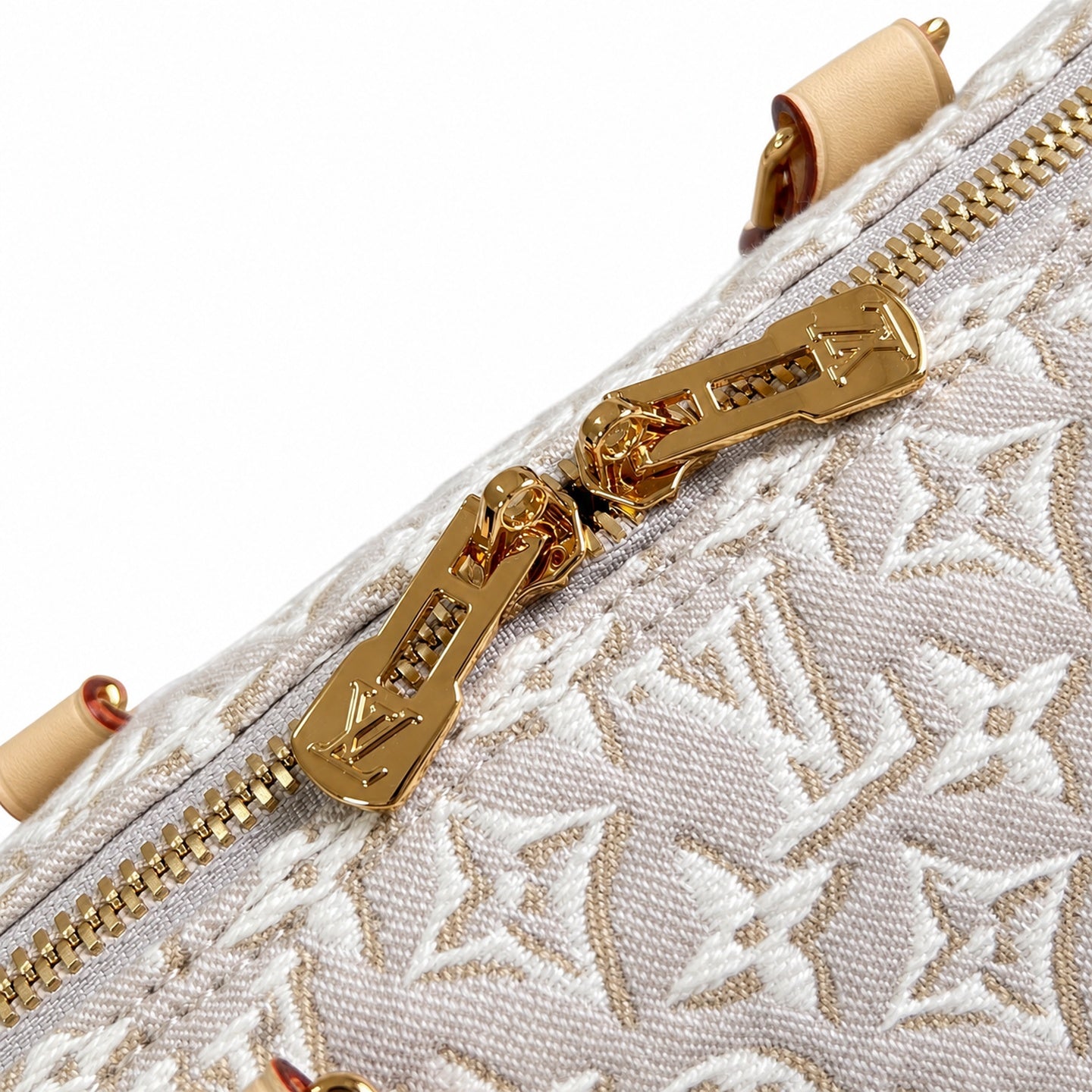 Louis Vuitton Speedy Embroidered Canvas Jacquard Leather Handbag