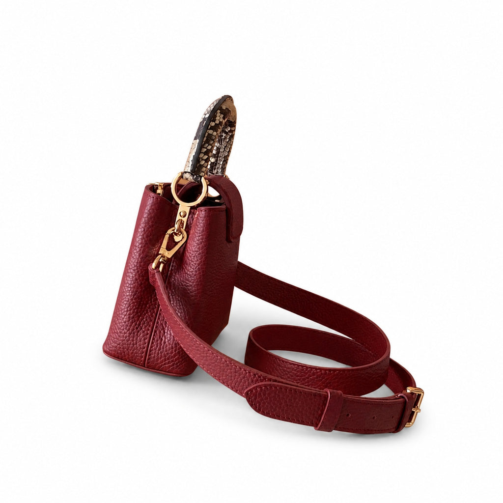 Louis Vuitton Capucines Mini Snakeskin Leather Gold Handbag