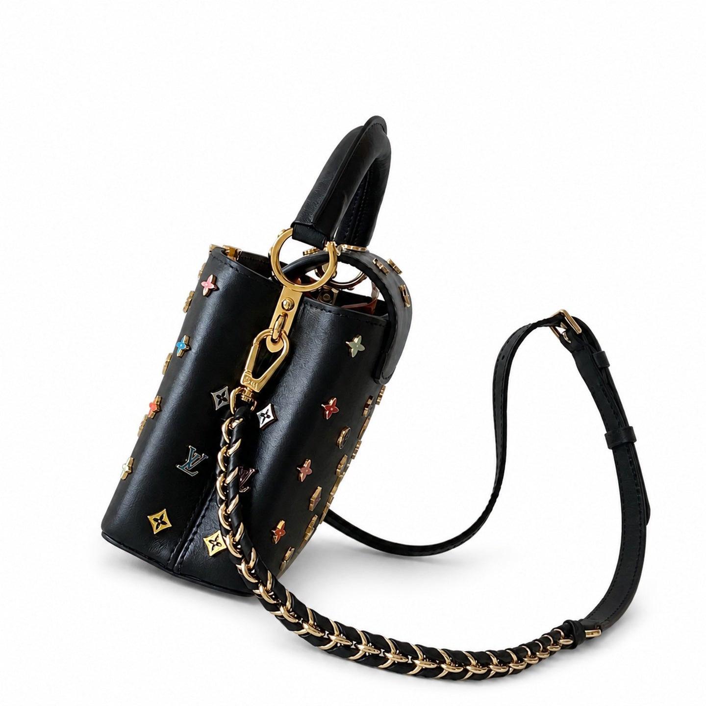 Louis Vuitton Takashi Murakami Leather Black White Handbag