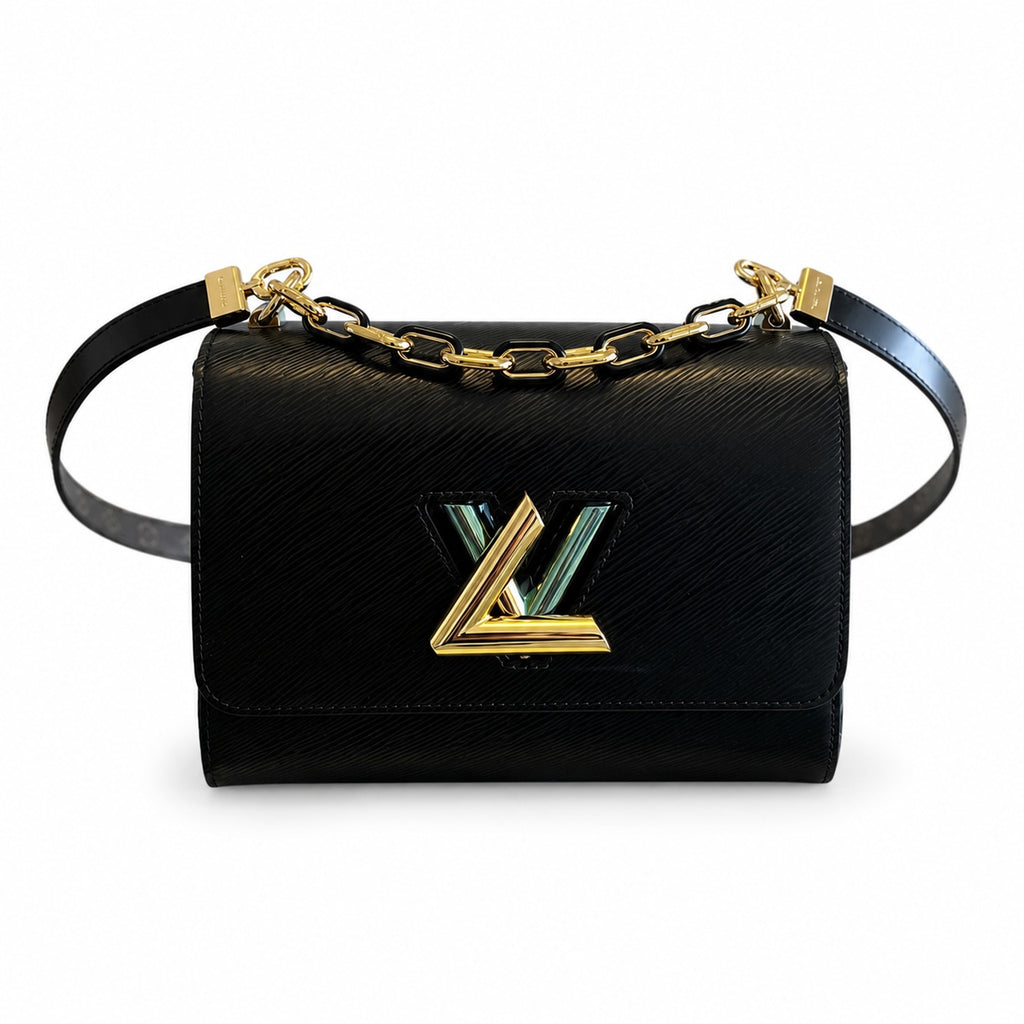 Louis Vuitton Twist Leather Black Gold Handbag