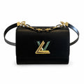 Louis Vuitton Twist Leather Black Gold Handbag