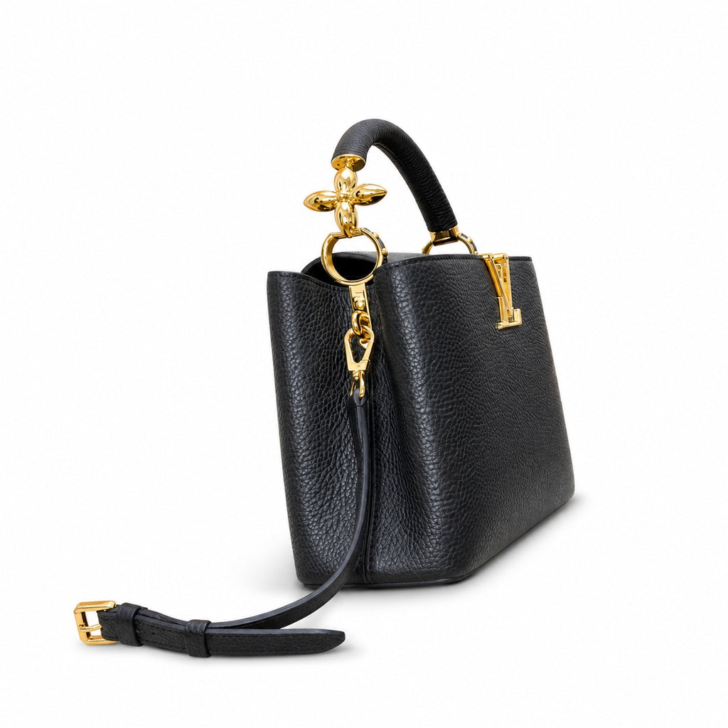 Louis Vuitton Capucines Leather Black Handbag