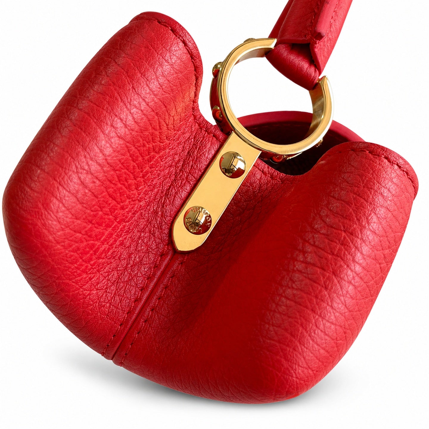 Louis Vuitton Capucines Small Leather Red Gold Handbag