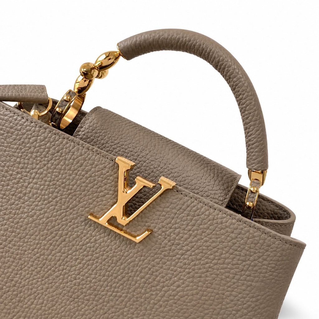 Louis Vuitton Capucines Leather Gray Handbag