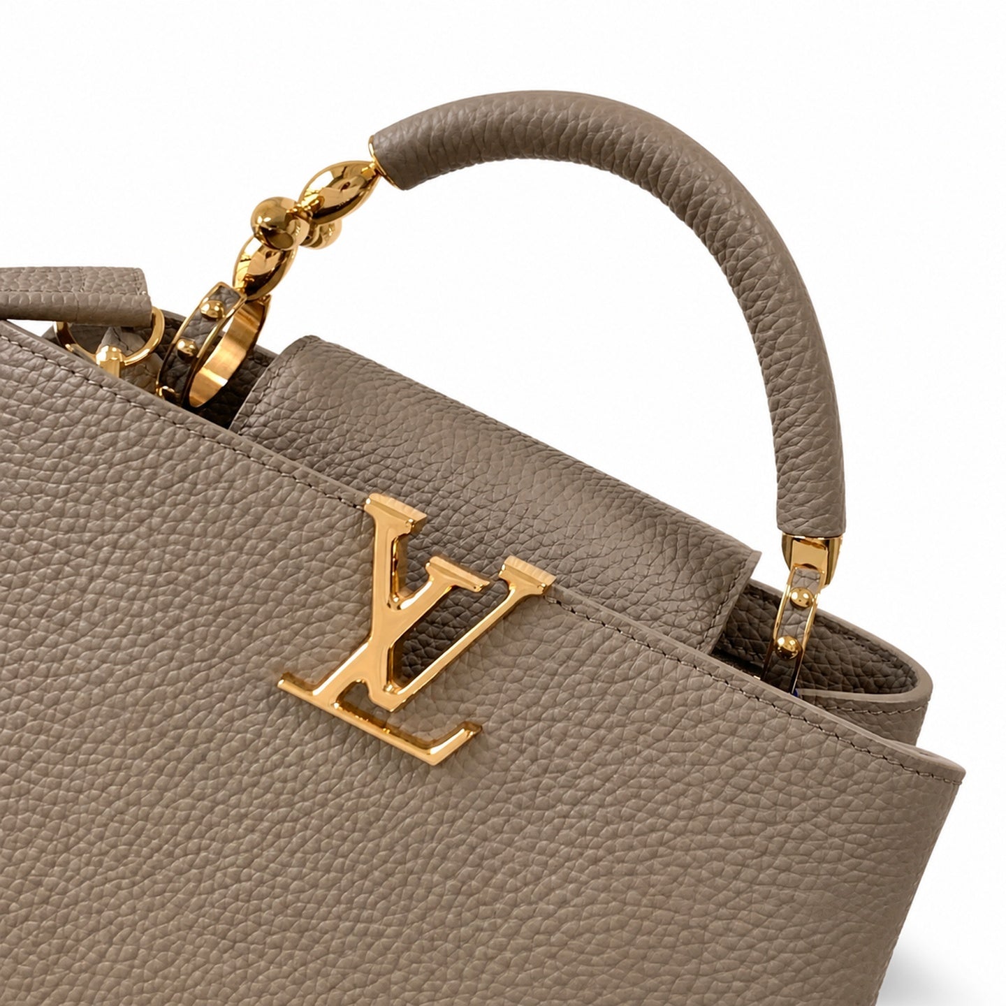 Louis Vuitton Capucines Leather Gray Handbag