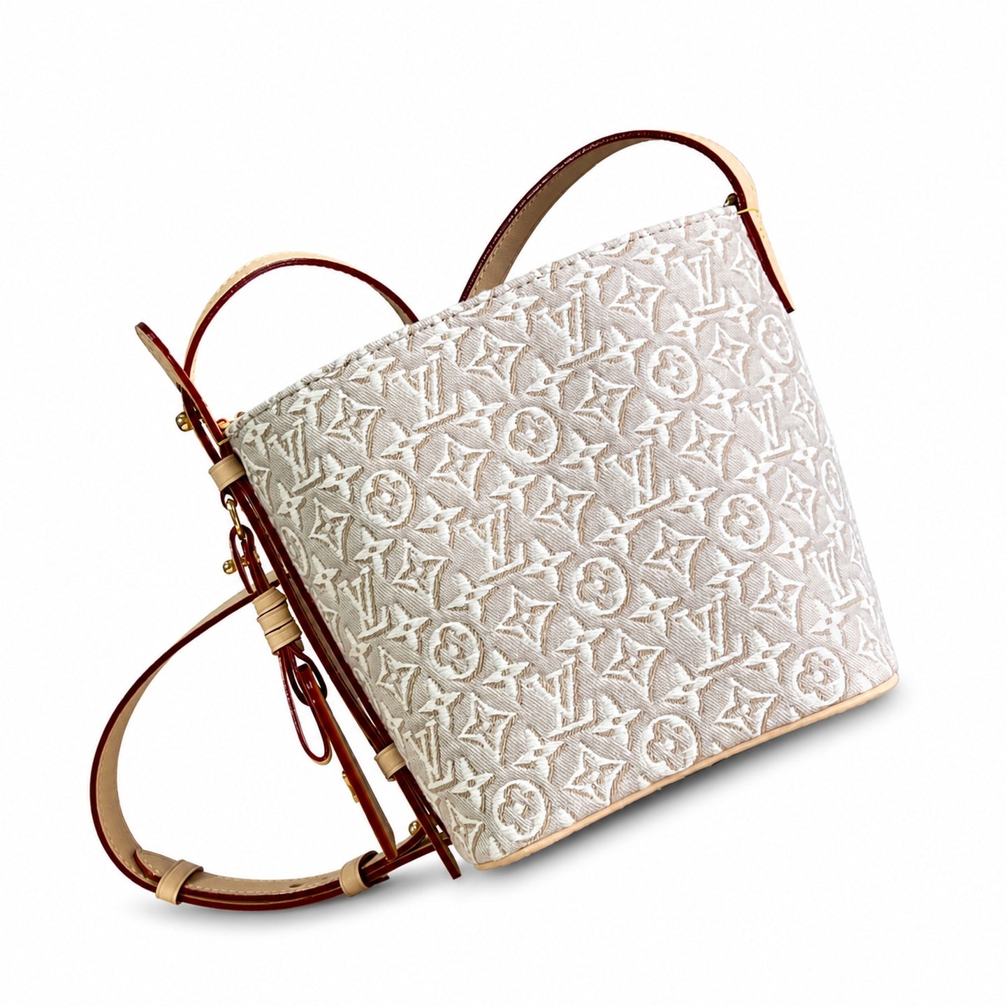 Louis Vuitton All In Embroidered Cotton Canvas Jacquard Leather Handbag
