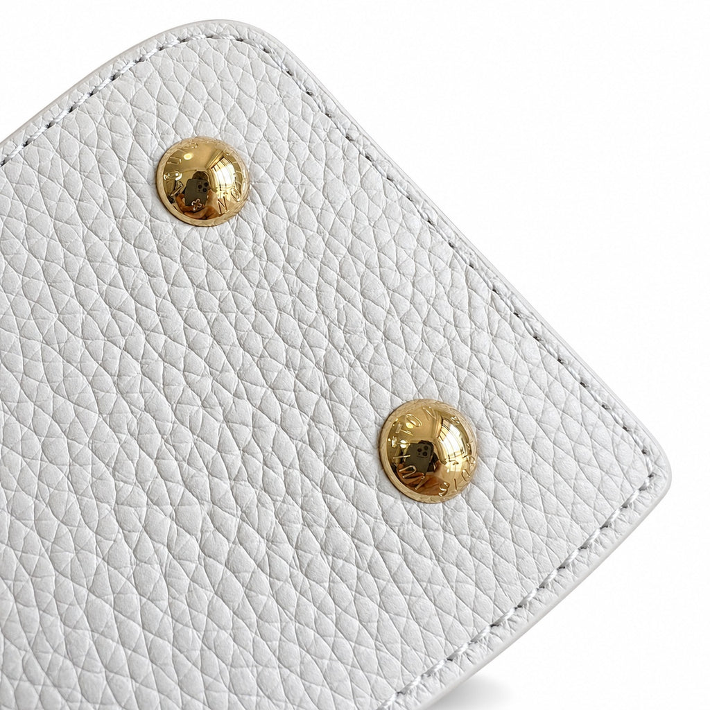 Louis Vuitton Capucines Mini Leather White Brown Handbag