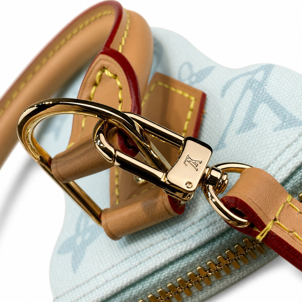 Louis Vuitton Alma Canvas Leather White Blue Handbag
