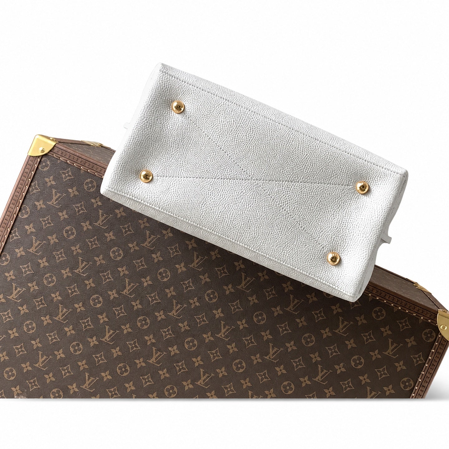 Louis Vuitton Leather Blue Gold Handbag