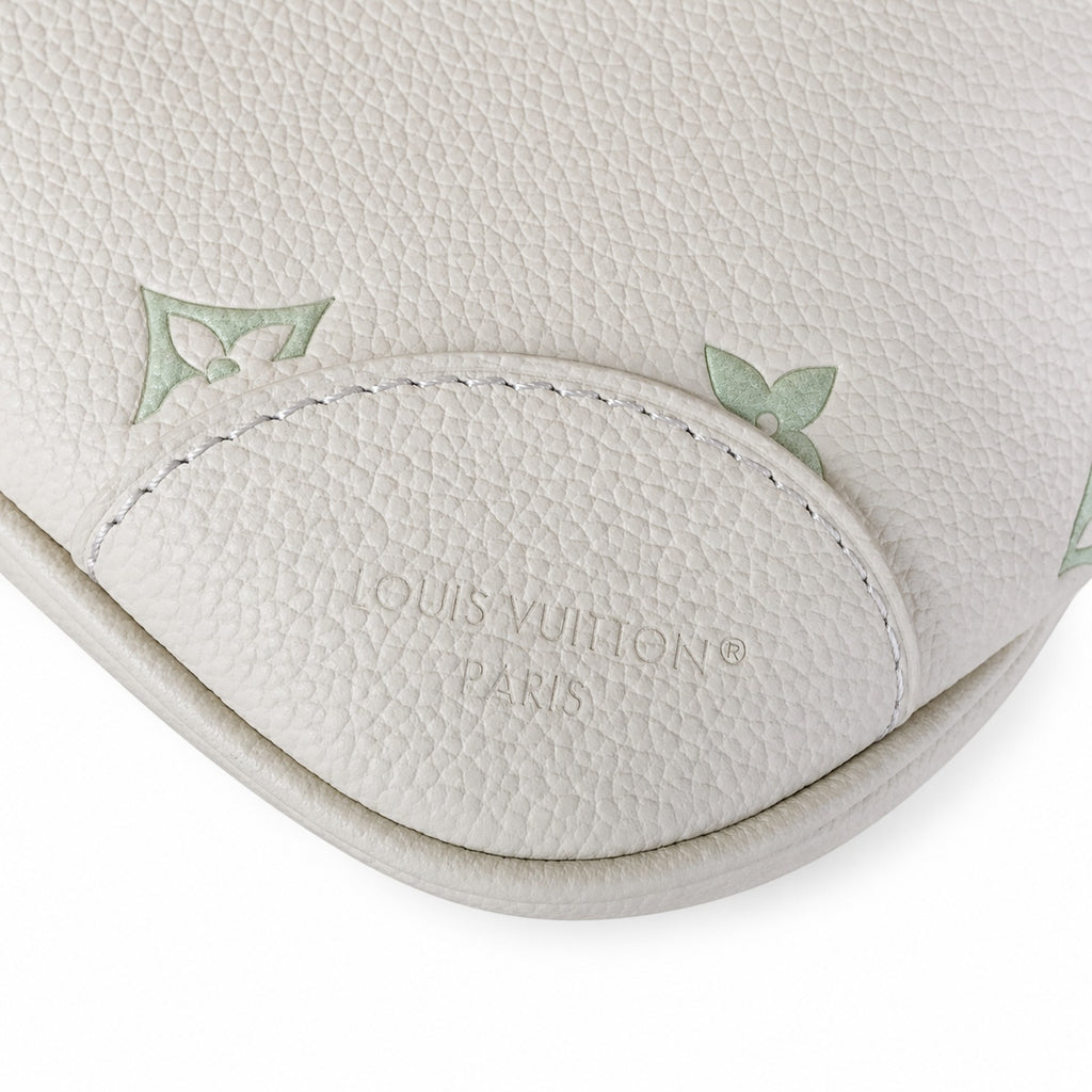 Louis Vuitton Boulogne Small Silk Jacquard Leather Green Gold Handbag