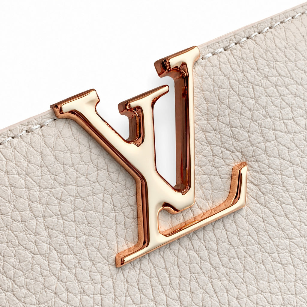 Louis Vuitton Capucines Medium Leather Gray Handbag