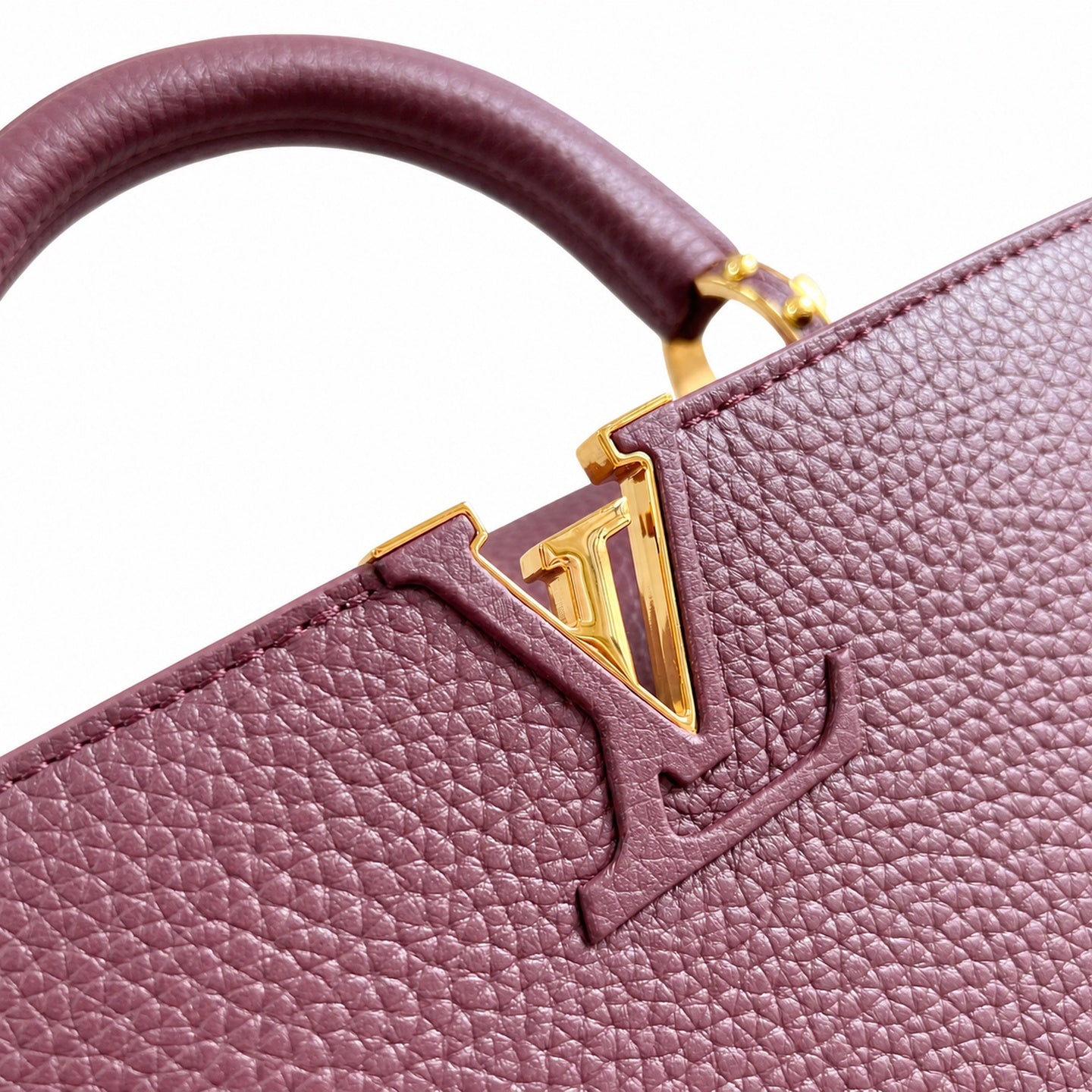 Louis Vuitton Capucines Small Leather Burgundy Handbag