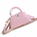 Louis Vuitton Capucines Small Knit Leather Pink Handbag