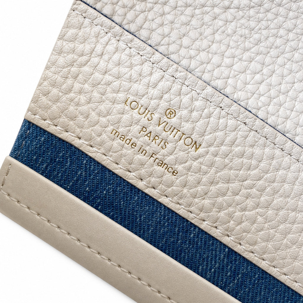 Louis Vuitton Mini Embroidered Cotton Denim Leather Handbag