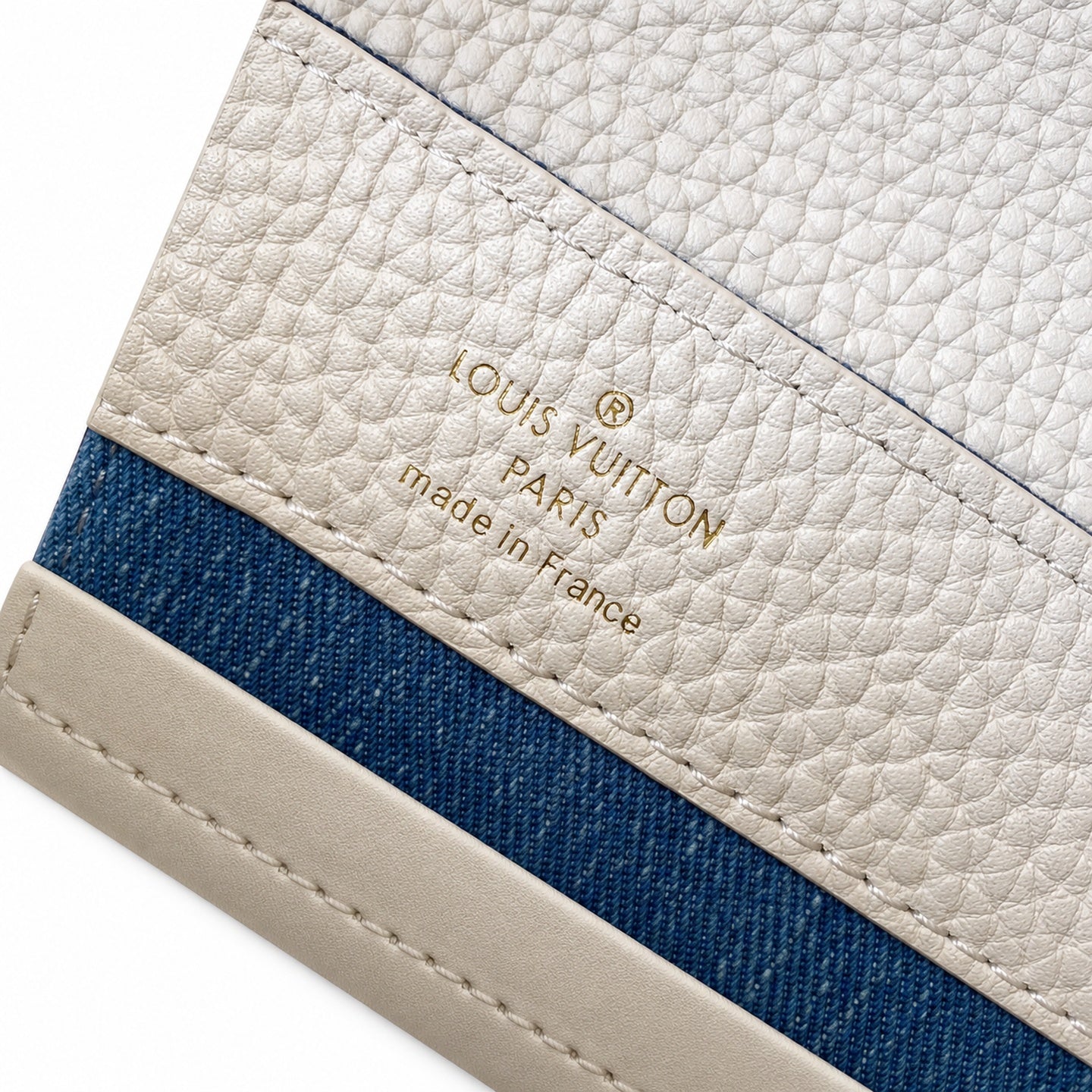Louis Vuitton Mini Embroidered Cotton Denim Leather Handbag