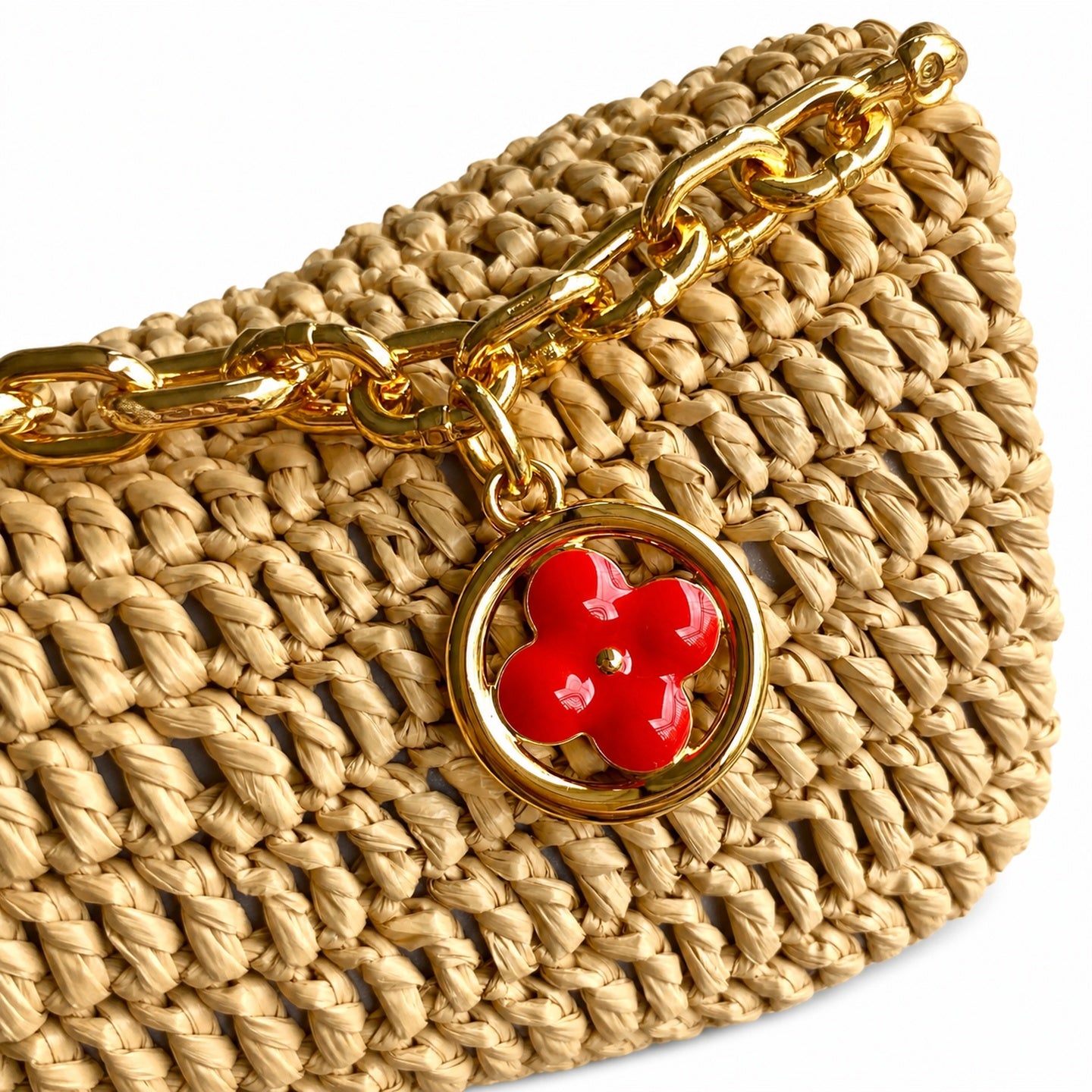 Louis Vuitton Twist Raffia Leather Handbag