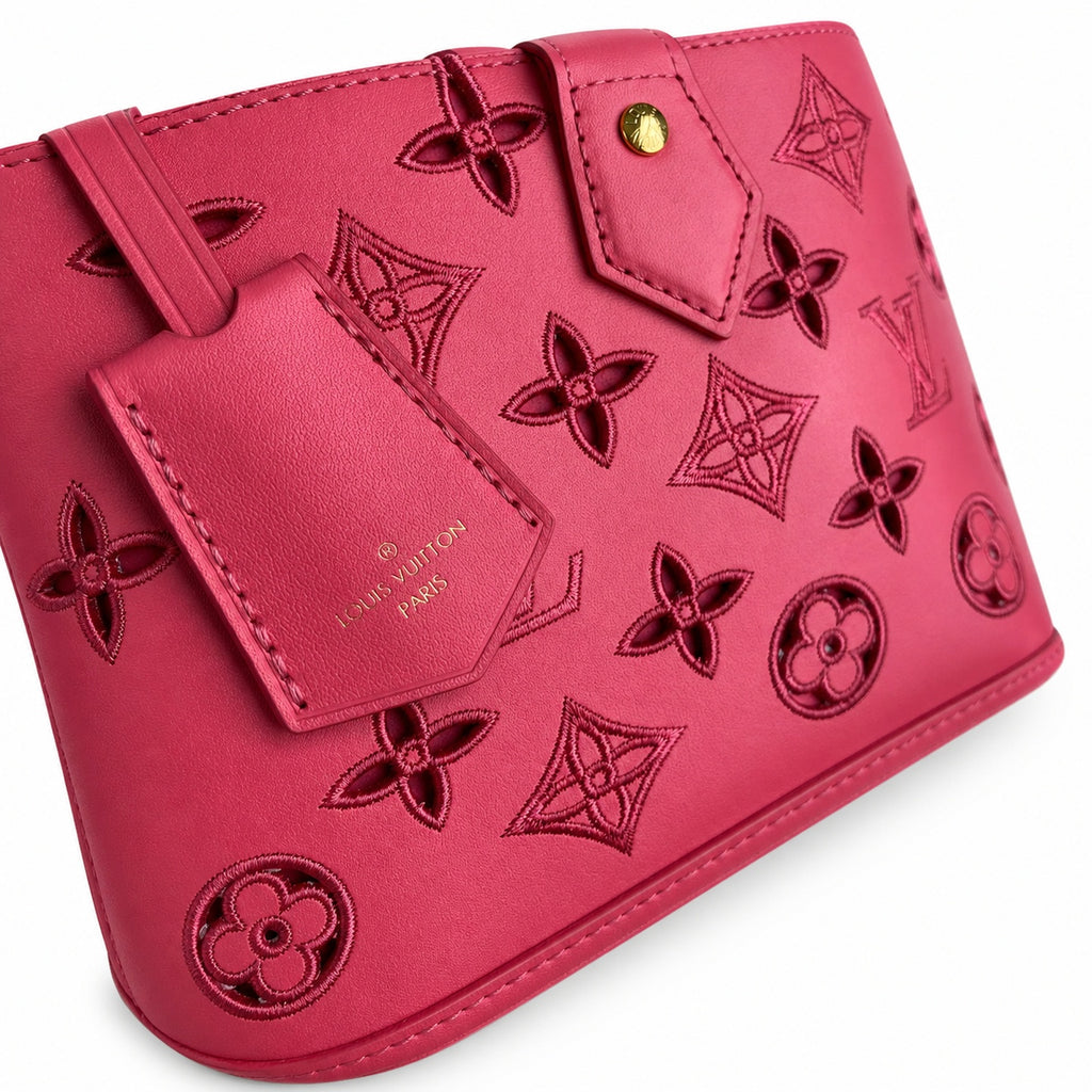 Louis Vuitton Alma Embroidered Leather Red Handbag
