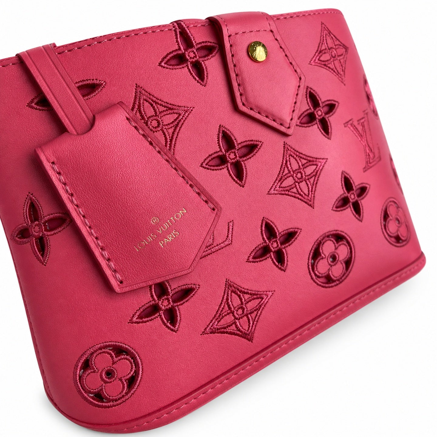 Louis Vuitton Alma Embroidered Leather Red Handbag