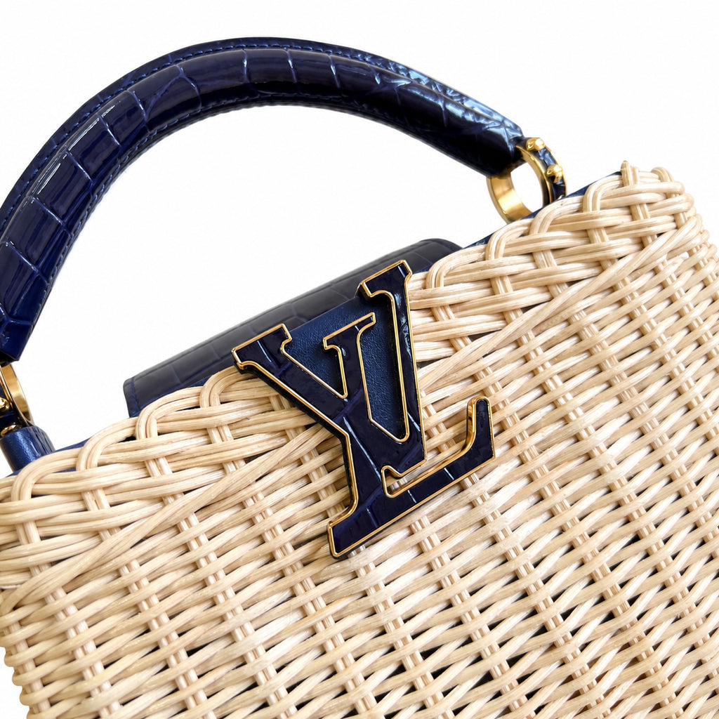 Louis Vuitton Capucines Mini Leather Blue Handbag