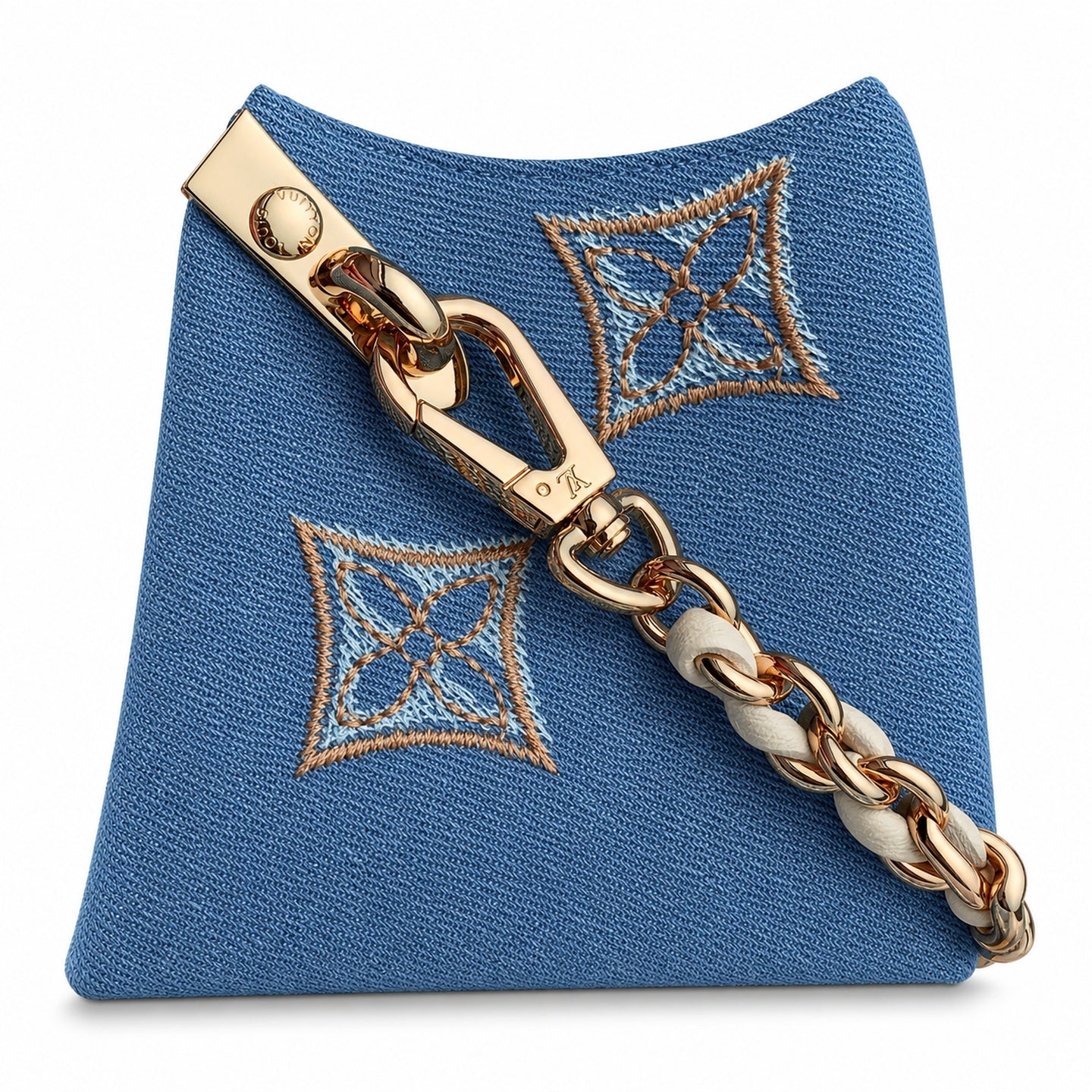 Louis Vuitton Capucines Small Embroidered Denim Leather Handbag