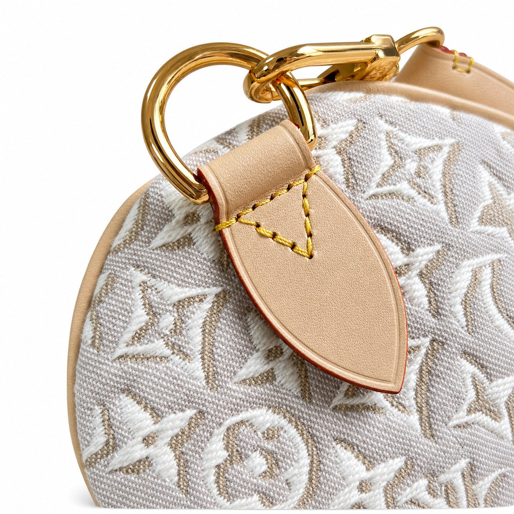 Louis Vuitton Speedy Embroidered Canvas Jacquard Leather Handbag