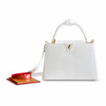 Louis Vuitton Capucines Medium Snakeskin Leather White Gold Handbag