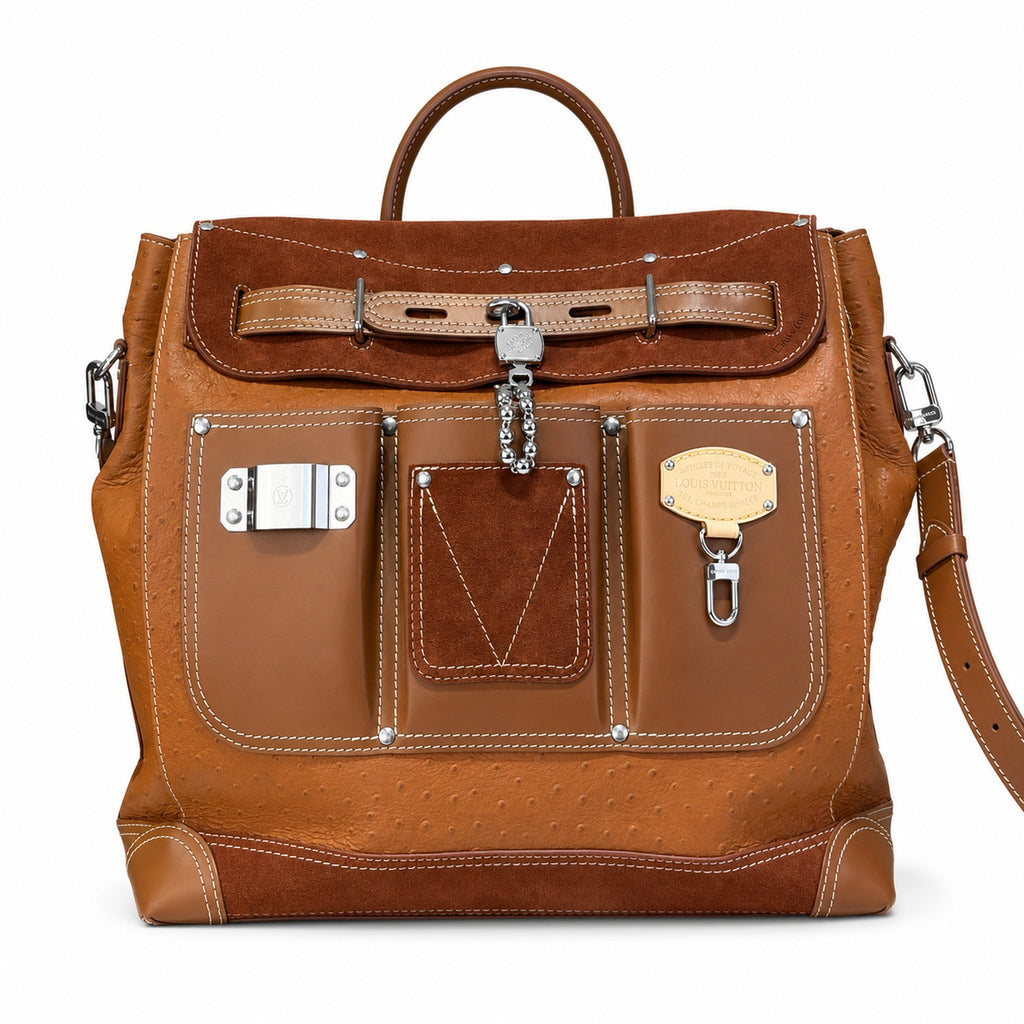 Louis Vuitton Suede Leather Brown Handbag
