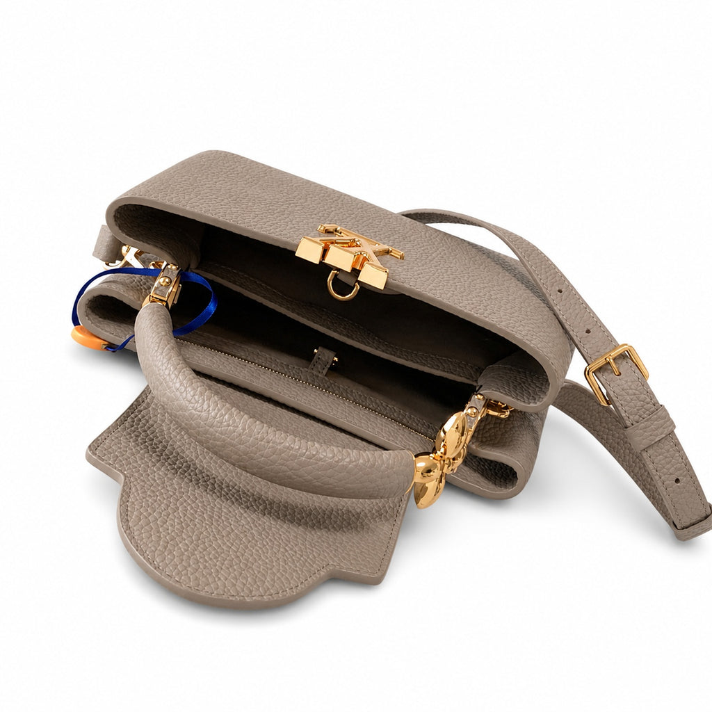 Louis Vuitton Capucines Leather Gray Handbag