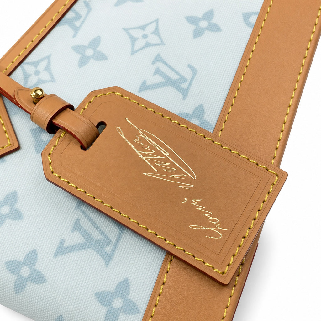 Louis Vuitton Alma Canvas Leather White Blue Handbag